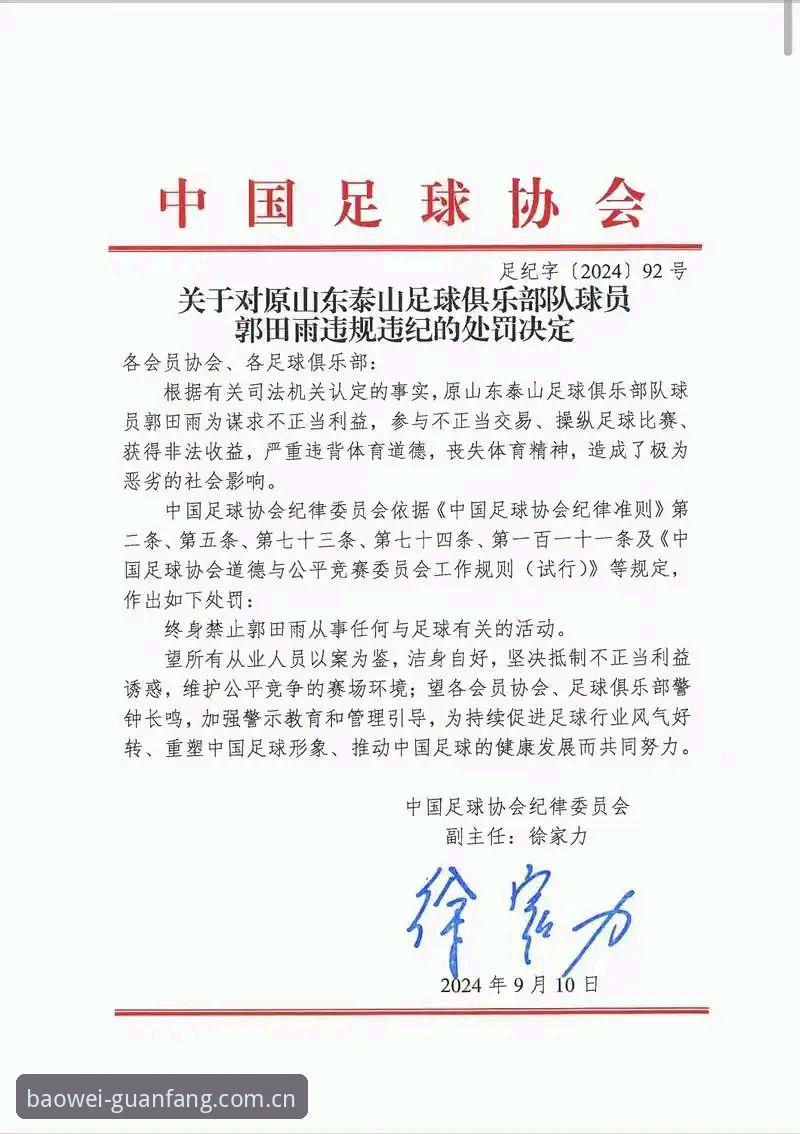 中国足协第三批禁足名单详解：17人终身禁赛，48人受罚